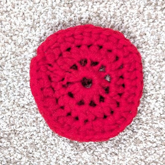 Handmade Red Crochet Pot Scrubber Scouring Pad - Picture 1 of 3